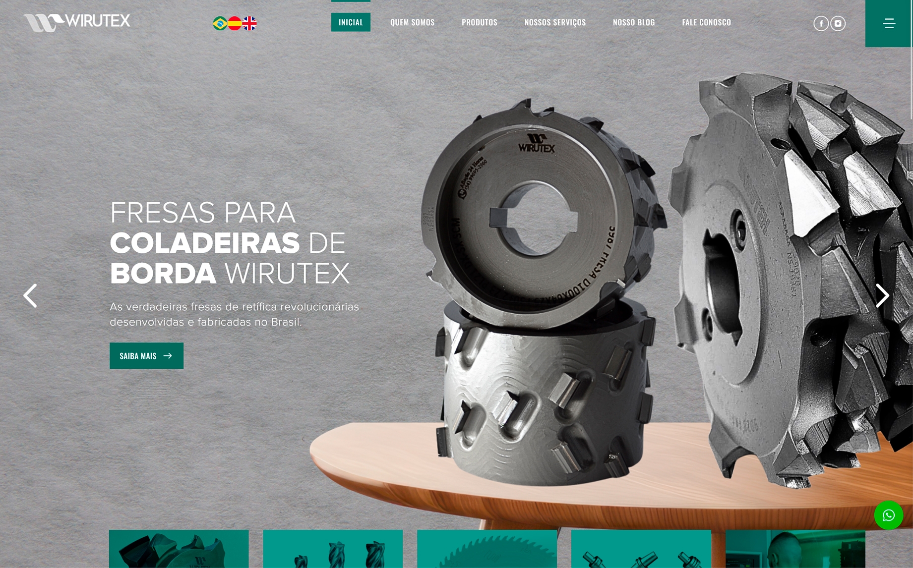 tela inicial do site www.wirutex.com.br/