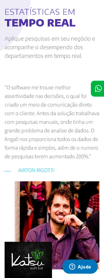 tela mobile do site angall.com.br