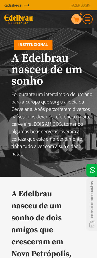tela mobile do site edelbrau.com.br