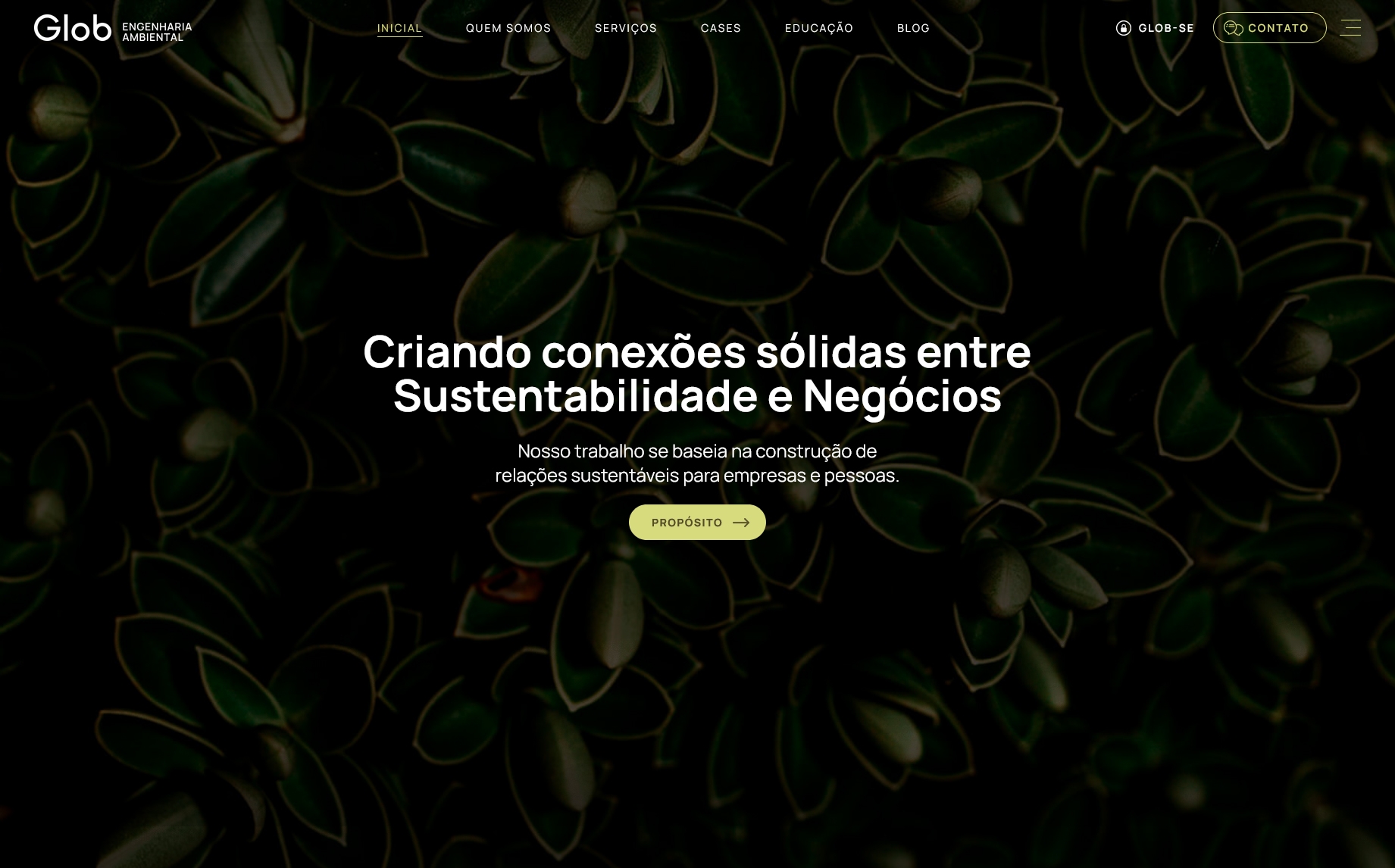tela inicial do site glob.eng.br