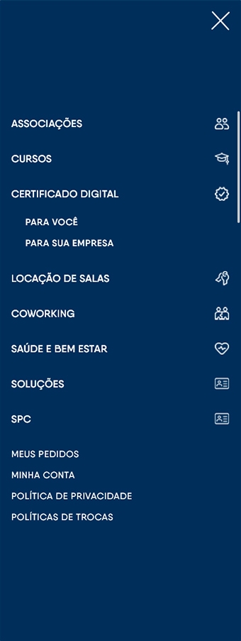 tela mobile do site loja.cdlflorianopolis.com.br