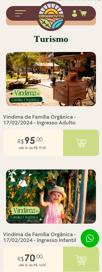 tela mobile do site emporio.organovita.com.br/loja-virtual