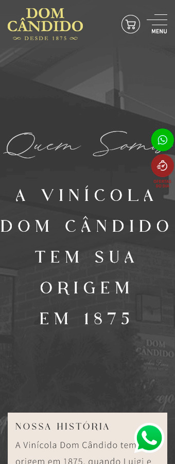 tela mobile do site domcandido.com.br