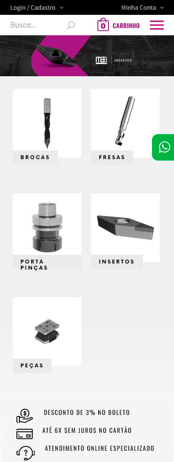 tela mobile do site mbbtools.com.br